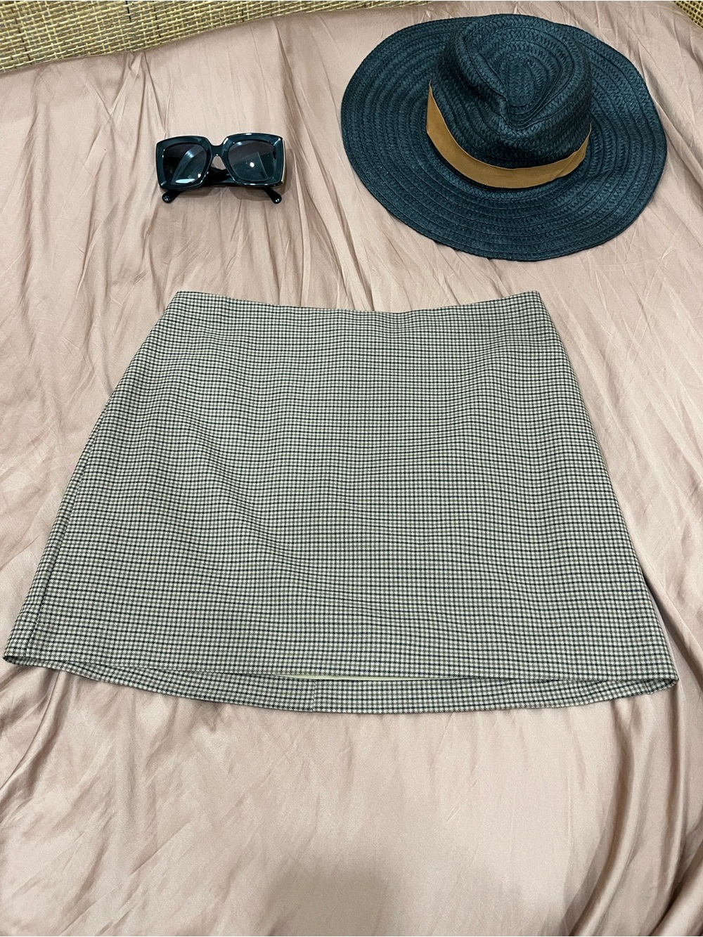 Checkered Mini Skirt - Classic Chestnut 🌰